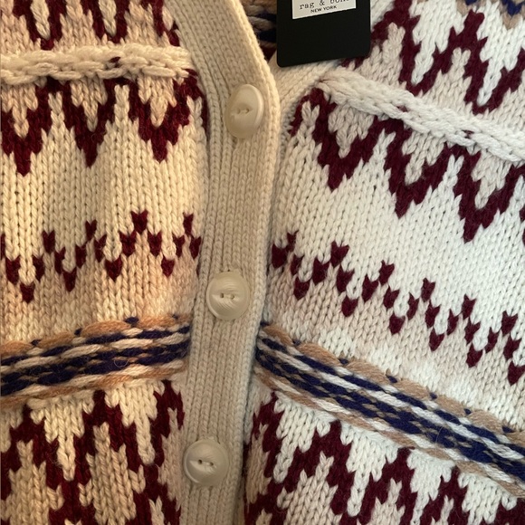 Rag & Bone Willow Fair Isle wool cardigan Small - Picture 3 of 7